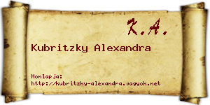 Kubritzky Alexandra névjegykártya